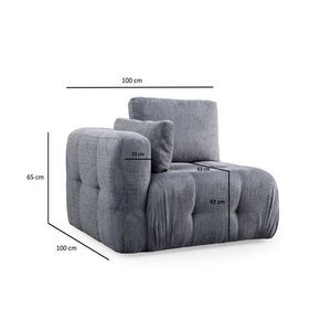 Křeslo / Jednomístná pohovka Amaris L1 - Grey obraz