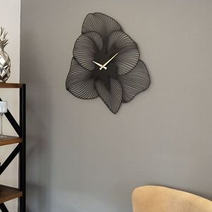 Dekorativní kovové nástěnné hodiny Azalea Metal Wall Clock - APS039 49 - Black obraz