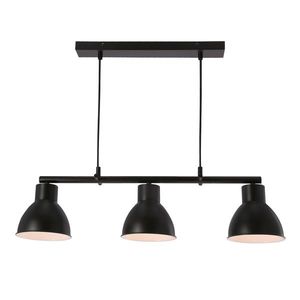 INEZZ 3x60W E27 černá závěsná lampa, moderní stropní svítidlo se třemi stínidly do obývacího pokoje, jídelny nebo kuchyně, loftový a industriální styl obraz