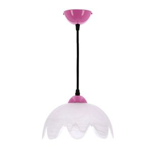 Závěsná lampa COLORI malinovo bílé stínidlo 1x60W E27 moderní dekorativní stropní svítidlo do obývacího pokoje a kuchyně energeticky úsporné obraz