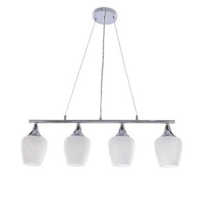 ELECTRA chromová závěsná lampa 4x60W E27 bílé stínidlo moderní stropní svítidlo do obývacího pokoje, jídelny, kuchyně, působivý design obraz