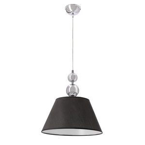 Závěsná lampa ARAL chrom E27 1x60W s černým stínidlem, moderní do obývacího pokoje, ložnice, kuchyně, jídelny, elegantní stropní osvětlení obraz