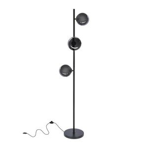 Stojací lampa Kama černá+zlatá 3x28W G9 grafitové stínidlo obraz