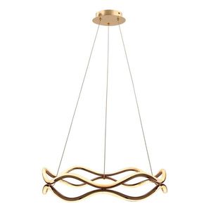 Závěsná lampa VAVE patinovaná 28W LED 3000K bílý kryt PRŮMĚR 50CM obraz