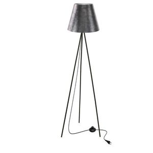 Stojací lampa PLATINO černá 1x40W E27 stříbrné stínidlo obraz
