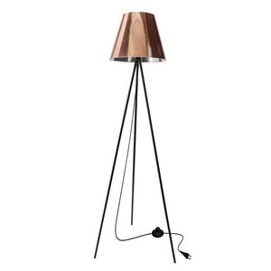 Stojací lampa PLATINO černá 1x40W E27 měděné stínidlo obraz