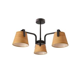 Stropní lampa Amberg černá 3x40W E14 žluté stínidlo obraz