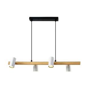 Stropní lampa Xilo černá + dřevěné stínidlo 4x25W GU10 bílé obraz