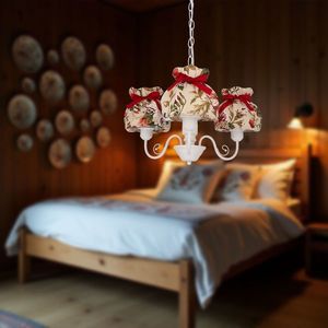 Závěsná lampa ROZANO bílá 3x40W E27 květinové stínidlo obraz