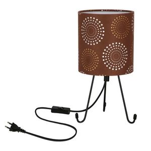 Stolní lampa Smally černá 1x40 E14 stínidlo Emili hnědá obraz