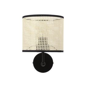 TOPI černá nástěnná lampa 1x40W E27 krémové stínidlo obraz