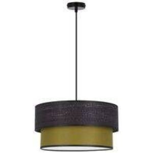 Závěsná lampa Arezzo černá 1x60W E27 černá+olivové stínidlo obraz