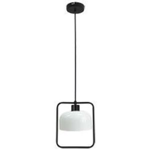 Závěsná lampa Zodiac černá 1x40W E27 bílé stínidlo obraz