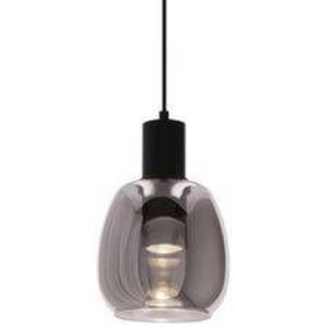 Malá závěsná lampa Udin černá 1x15W GU10 šedé stínidlo obraz