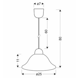Závěsná lampa LENIS černá 1x60W E27 bílé stínidlo obraz