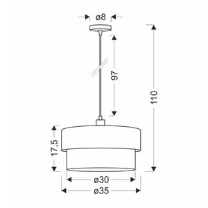 Závěsná lampa ERNA saténová 1x60W E27 černá se zlatým stínidlem obraz