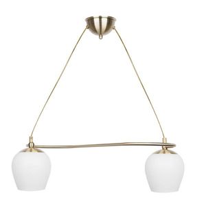 Závěsná lampa Serano patinovaná 2x60W E27 bílé stínidlo obraz