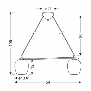 Závěsná lampa Serano patinovaná 2x60W E27 krémové stínidlo obraz