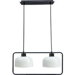 Závěsná lampa Zodiac černá 2x40W E27 bílé stínidlo obraz