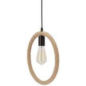 Závěsná lampa Kolo černá+béžová 1x40W E27 obraz