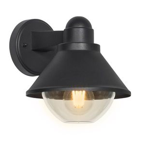 Zahradní nástěnná lampa Saginia 23, 5x20, 5cm černá 1x40W E27 kulaté stínidlo IP44 obraz