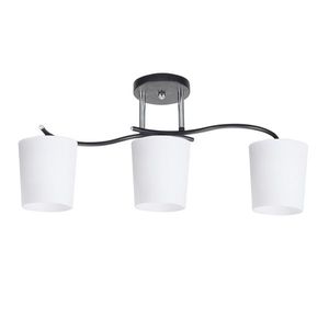 Stropní lampa Esnyr, chrom+černá, 3x40, E27, bílé stínidlo obraz