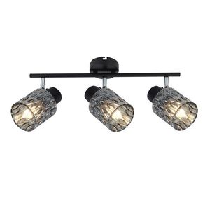 Stropní lampa Bill, černá, 3x40W, E27, kouřové stínidlo obraz