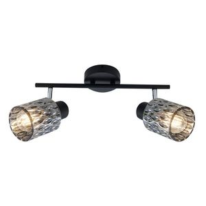 Stropní lampa Bill, černá, 2x40W, E27, kouřové stínidlo obraz