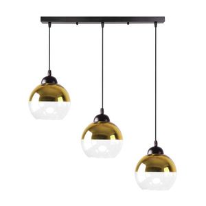 Závěsná lampa Contessa černá 3x40 E27 zlaté stínidlo obraz