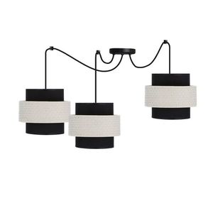 Závěsná lampa Benta P černá, 3x40W, stínidlo E27, černá+krémová obraz