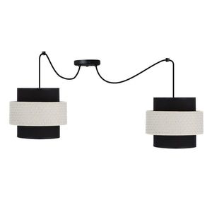 Závěsná lampa Benta P černá, 2x40W, stínidlo E27, černá+krémová obraz