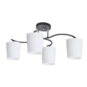 Stropní lampa Esnyr chrom+černá 4x40 E27 bílé stínidlo obraz