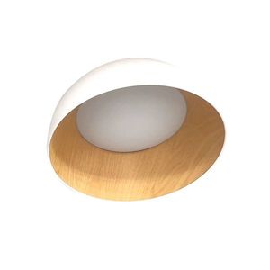 Stropní lampa Trento bílá dřevěná 18W LED 35cm bílé stínidlo obraz