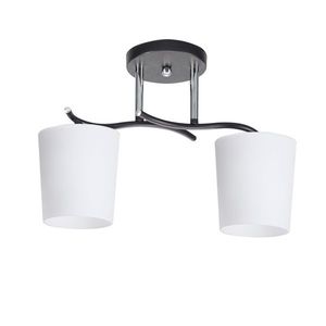 Stropní lampa Esnyr, chrom+černá, 2x40, E27, bílé stínidlo obraz