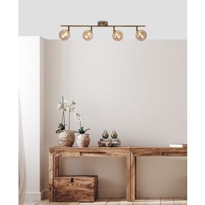 Stropní lampa Rodia s patinou, páskem 4x40W, stínidlo G9, jantarová obraz