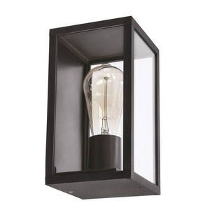 Obdélníková zahradní fasádní lampa Hoya 12x22cm černá 1x60W E27 IP44 obraz