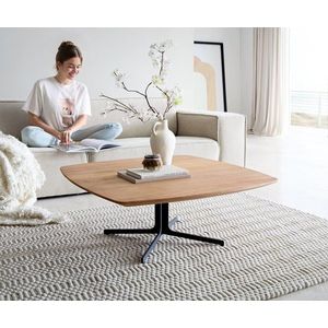 Konferenční stolek Talita 90x90 cm olše přírodní kov titanový obraz