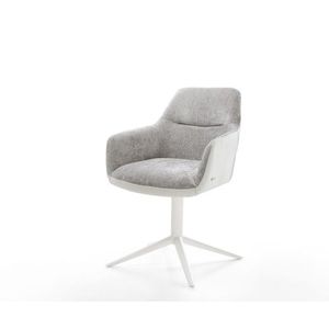 Jídelní židle Pejo-Flex materiálová kombinace pravá kůže bílá obraz