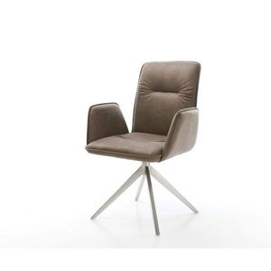 Jídelní židle Vinja-Flex mikrovlákno taupe vintage křížová obraz