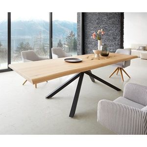 Jídelní stůl Edge 260x100 dub přírodní křížová podnož obdélník obraz