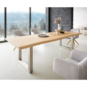 Jídelní stůl Edge 260x100 dub přírodní nerezová ocel široký obraz