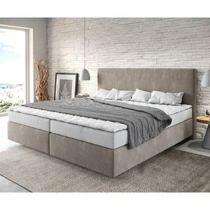 Boxspring postel Dream-Well mikrovlákno béžová 200x200 cm obraz