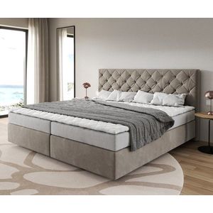 Boxspring postel Dream-Great mikrovlákno béžová 200x200 cm obraz