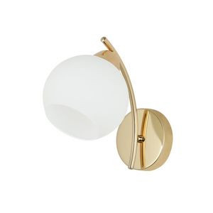 AMOS Zlatá nástěnná lampa 1x40W E27 bílé stínidlo obraz