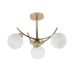 AMOS Zlatá závěsná lampa 3x40W E27 bílé stínidlo obraz