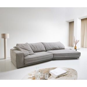 Velká pohovka Snoosh 400x150 cm strukturovaná látka měkká šedá obraz