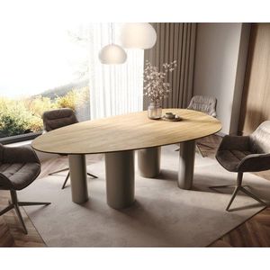 Jídelní stůl Edge Oval 220x120 Keramický Laminam® Sabbia Dub obraz