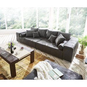Velká pohovka Marbeya 285x115 cm Antracit Antique Look Stolička obraz