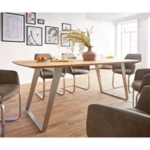 Jídelní stůl Edge 200x100 cm zaoblená přírodní dub švýcarská obraz
