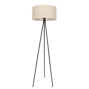 Stojací lampa SHANTI černá 1x40W E27 béžové stínidlo obraz